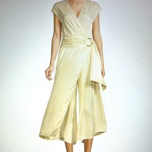 Jay Godfrey Dee silky jacquard jumpsuit; color - Ecru